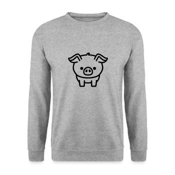 pig - Unisex Sweatshirt - salt & pepper - Front - Alina (178cm) & Michal (187cm)