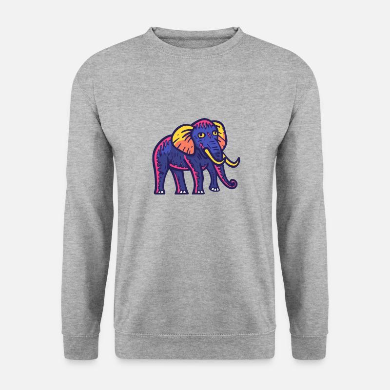 Mammut Halloween Comic Lustig - Unisex Pullover - Weißgrau meliert