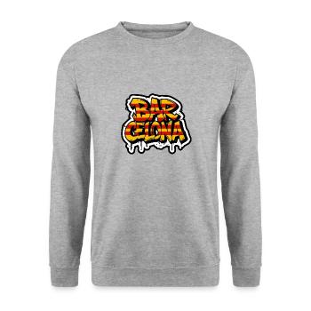 Barcelona design in graffiti style with Catalonia - Unisex Sweatshirt - salt & pepper - Front - Alina (178cm) & Michal (187cm)