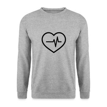 battement de coeur - Sweat-shirt Unisexe - gris chiné - Devant - Alina (178cm) & Michal (187cm)