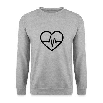 battement de coeur - Sweat-shirt Unisexe - gris chiné - Devant - Alina (178cm) & Michal (187cm)