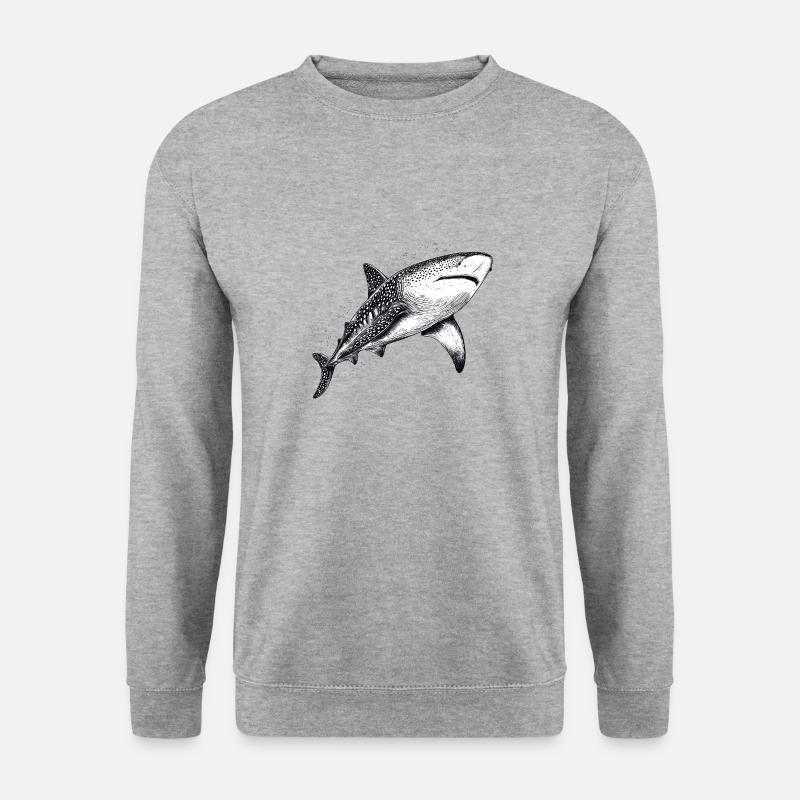 Walhai - Unisex Pullover - Weißgrau meliert