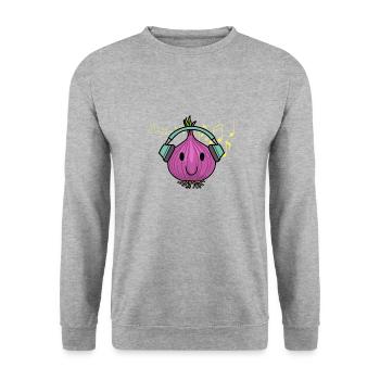 Écouteurs de musicien Onion Food Chef Music Notes - Sweat-shirt Unisexe - gris chiné - Devant - Alina (178cm) & Michal (187cm)