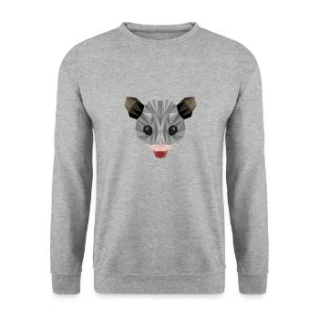 Art d'opossum, animal mignon, animal, nature - Sweat-shirt Unisexe - gris chiné - Devant - Alina (178cm) & Michal (187cm)