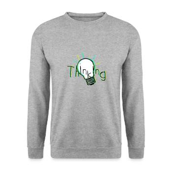 Thinking - Unisex Sweatshirt - salt & pepper - Front - Alina (178cm) & Michal (187cm)