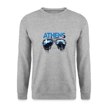 Athènes, Grèce Lunettes de soleil Design - Sweat-shirt Unisexe - gris chiné - Devant - Alina (178cm) & Michal (187cm)