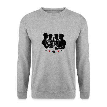 Team Party Gruppe Feiern Jga - Unisex Pullover - Weißgrau meliert - Vorne - Alina (178cm) & Michal (187cm)