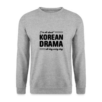 K-Drama Kdrama Korean Drama Korea Hallyu K-Drama - Unisex Sweatshirt - salt & pepper - Front - Alina (178cm) & Michal (187cm)