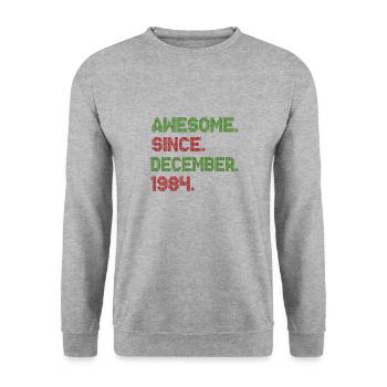 Génial depuis décembre 1984 Avenue de Noël - Sweat-shirt Unisexe - gris chiné - Devant - Alina (178cm) & Michal (187cm)