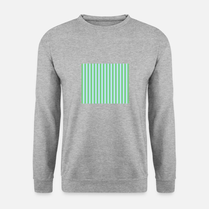 Stripes Grün Hellblau - Unisex Pullover - Weißgrau meliert