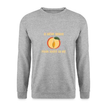 EVG Le Même Minou pour toute la vie - Sweat-shirt Unisexe - gris chiné - Devant - Alina (178cm) & Michal (187cm)