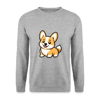 Corgi chien bande dessinée bébé - Sweat-shirt Unisexe - gris chiné - Devant - Alina (178cm) & Michal (187cm)