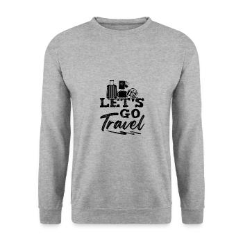 let's travel - Unisex Sweatshirt - salt & pepper - Front - Alina (178cm) & Michal (187cm)