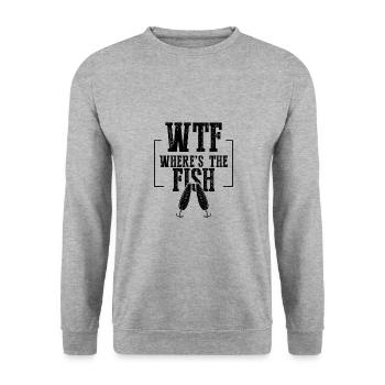 pêche pêche - Sweat-shirt Unisexe - gris chiné - Devant - Alina (178cm) & Michal (187cm)