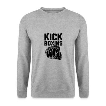 kickboxing kickboxer - Unisex Sweatshirt - salt & pepper - Front - Alina (178cm) & Michal (187cm)