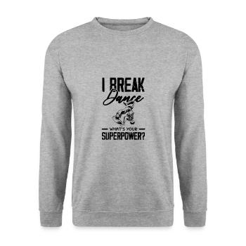 breakdance tanzen - Unisex Pullover - Weißgrau meliert - Vorne - Alina (178cm) & Michal (187cm)