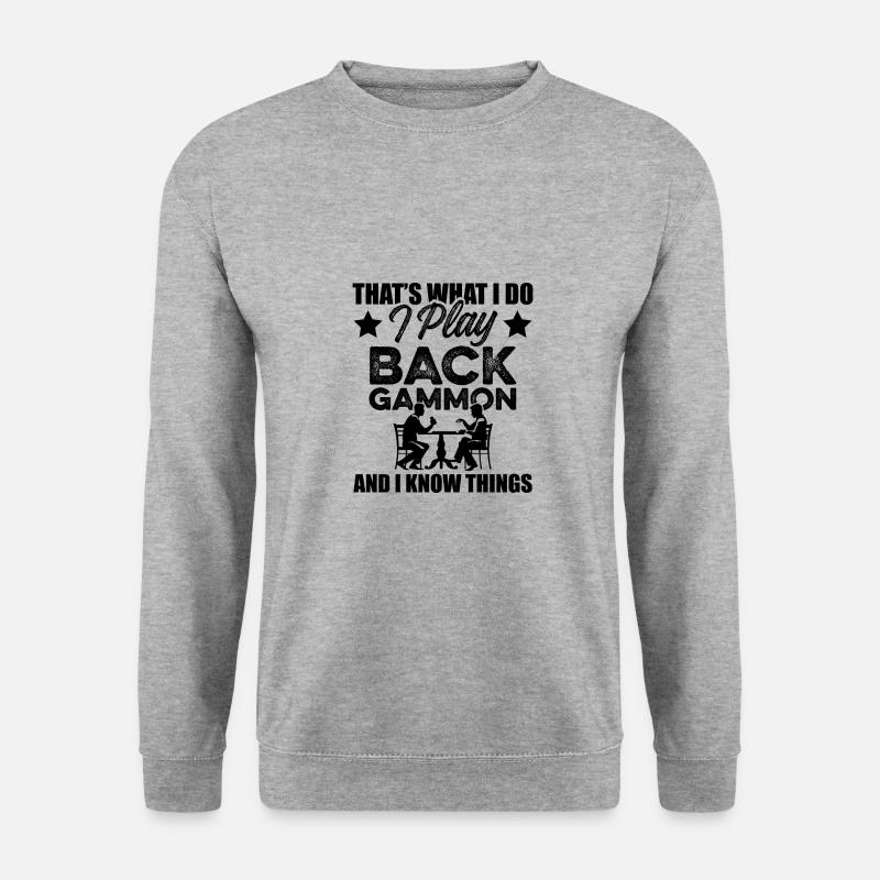 spiel backgammon - Unisex Pullover - Weißgrau meliert