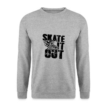 skate inline - Sweat-shirt Unisexe - gris chiné - Devant - Alina (178cm) & Michal (187cm)
