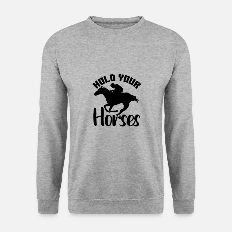 pferde horse - Unisex Pullover - Weißgrau meliert