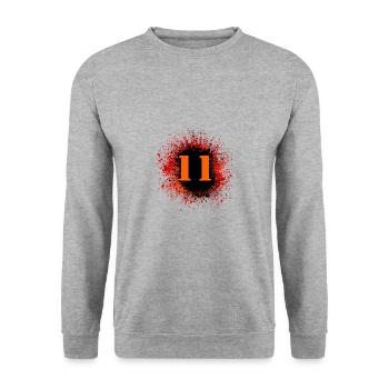 11 nombre de taches - Sweat-shirt Unisexe - gris chiné - Devant - Alina (178cm) & Michal (187cm)