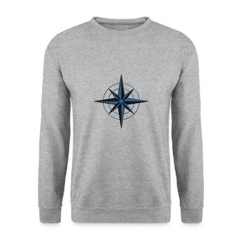 Navigation Compass Star Sailor and Skipper Boat - Unisex Sweatshirt - salt & pepper - Front - Alina (178cm) & Michal (187cm)