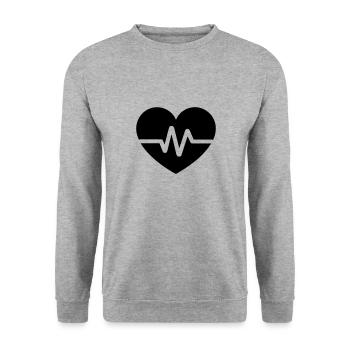 battement de coeur - Sweat-shirt Unisexe - gris chiné - Devant - Alina (178cm) & Michal (187cm)