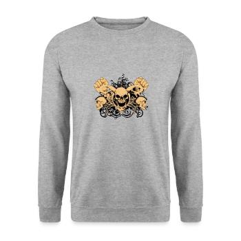 Skull Punch - Unisex Sweatshirt - salt & pepper - Front - Alina (178cm) & Michal (187cm)