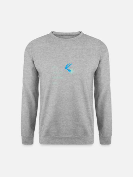Liebe Gleitschirm Paragliding Date fun - Unisex Pullover - Weißgrau meliert