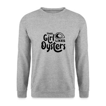 Fruits de mer Chef Huîtres Nature Vin - Sweat-shirt Unisexe - gris chiné - Devant - Alina (178cm) & Michal (187cm)