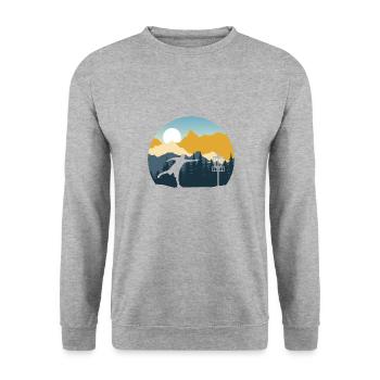 Disc Golf - Disc Golfing Spieler Ultimate Frisbee - Unisex Pullover - Weißgrau meliert - Vorne - Alina (178cm) & Michal (187cm)