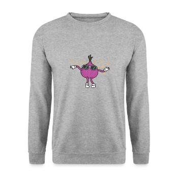Casque de musicien Onion Dancing Music Notes - Sweat-shirt Unisexe - gris chiné - Devant - Alina (178cm) & Michal (187cm)