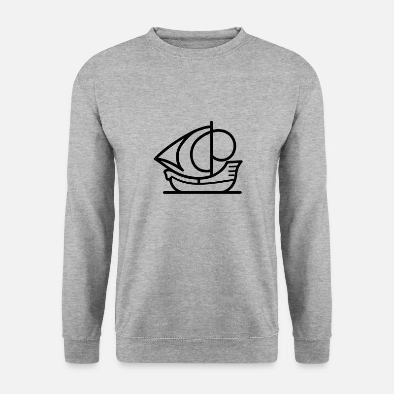 Piratenschiff - Unisex Pullover - Weißgrau meliert