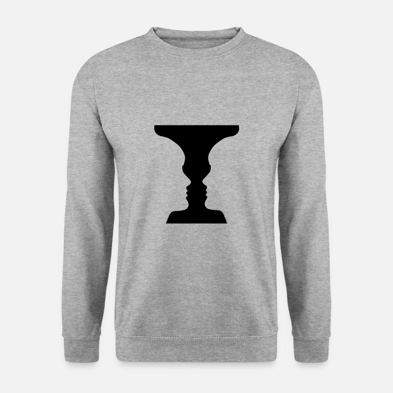 Illusion - Unisex Pullover - Weißgrau meliert