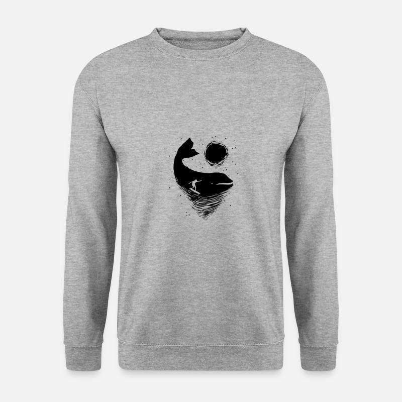 psychologen bild mit wal - Unisex Pullover - Weißgrau meliert