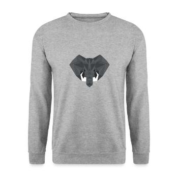 Art d'éléphants, animaux mignons, animaux - Sweat-shirt Unisexe - gris chiné - Devant - Alina (178cm) & Michal (187cm)