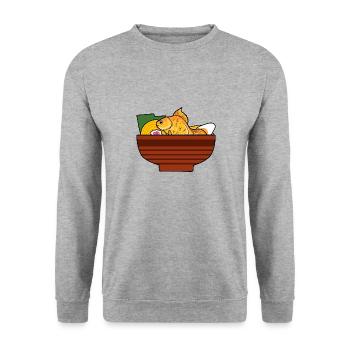 Goldfish Ramen Noodles Aquaristics Japanese Food - Unisex Sweatshirt - salt & pepper - Front - Alina (178cm) & Michal (187cm)