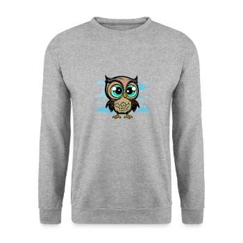 Junge mag Eulen Wildtiere Tiere Wald Wildnis - Unisex Pullover - Weißgrau meliert - Vorne - Alina (178cm) & Michal (187cm)