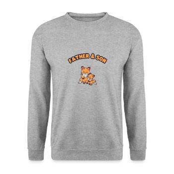 Fox Family Father & Son - Unisex Sweatshirt - salt & pepper - Front - Alina (178cm) & Michal (187cm)