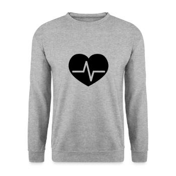 battement de coeur - Sweat-shirt Unisexe - gris chiné - Devant - Alina (178cm) & Michal (187cm)