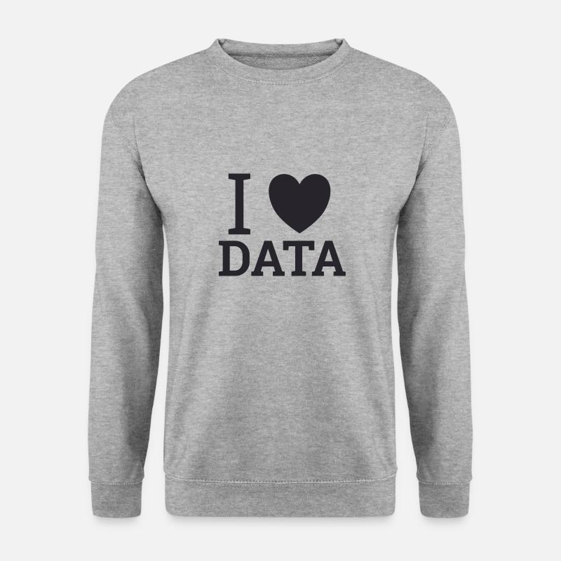 "Love Data" | Data Scientist - Unisex Pullover - Weißgrau meliert