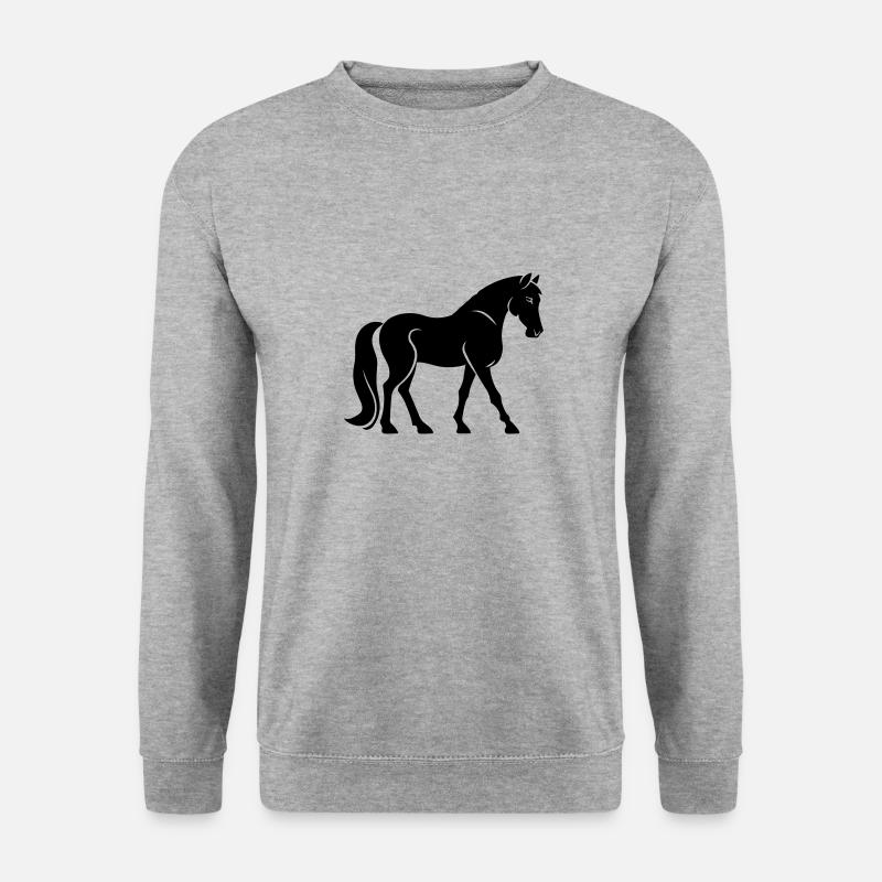 Pferd - Unisex Pullover - Weißgrau meliert
