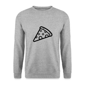 Pizza slice - Unisex Sweatshirt - salt & pepper - Front - Alina (178cm) & Michal (187cm)