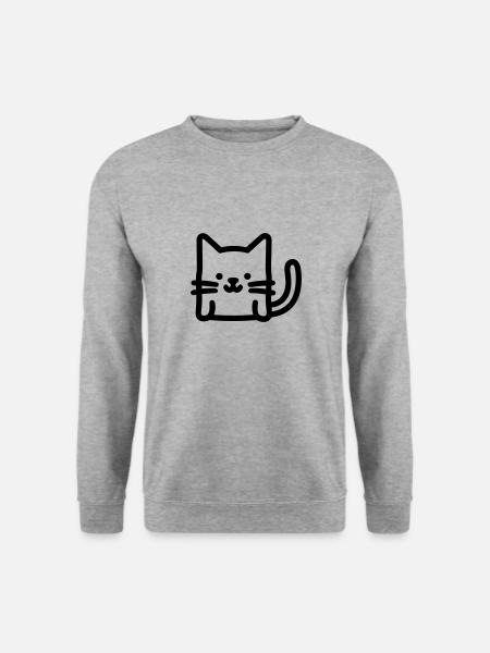 chat - Sweat-shirt Unisexe - gris chiné