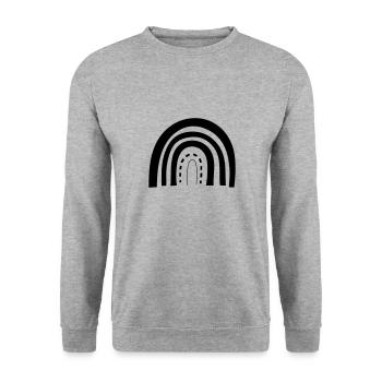Regenbogen - Unisex Pullover - Weißgrau meliert - Vorne - Alina (178cm) & Michal (187cm)