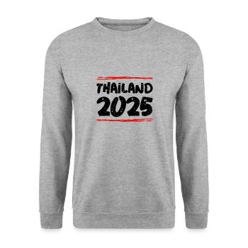 Thailand 2025 Spruch - Unisex Pullover - Weißgrau meliert - Vorne - Alina (178cm) & Michal (187cm)