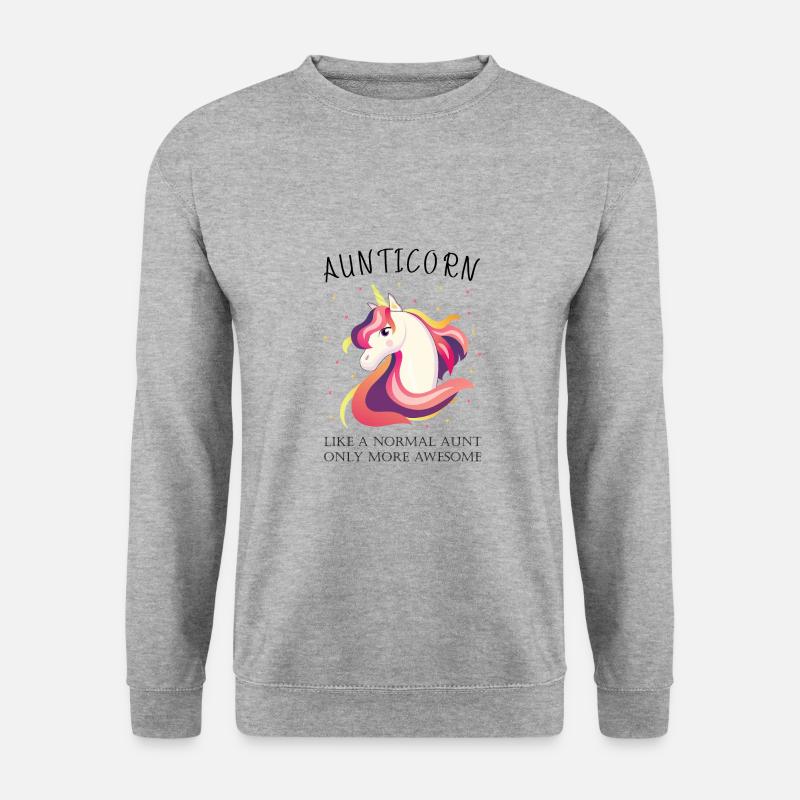 Aunticorn Einhorn Beste Tante der Welt - Unisex Pullover - Weißgrau meliert