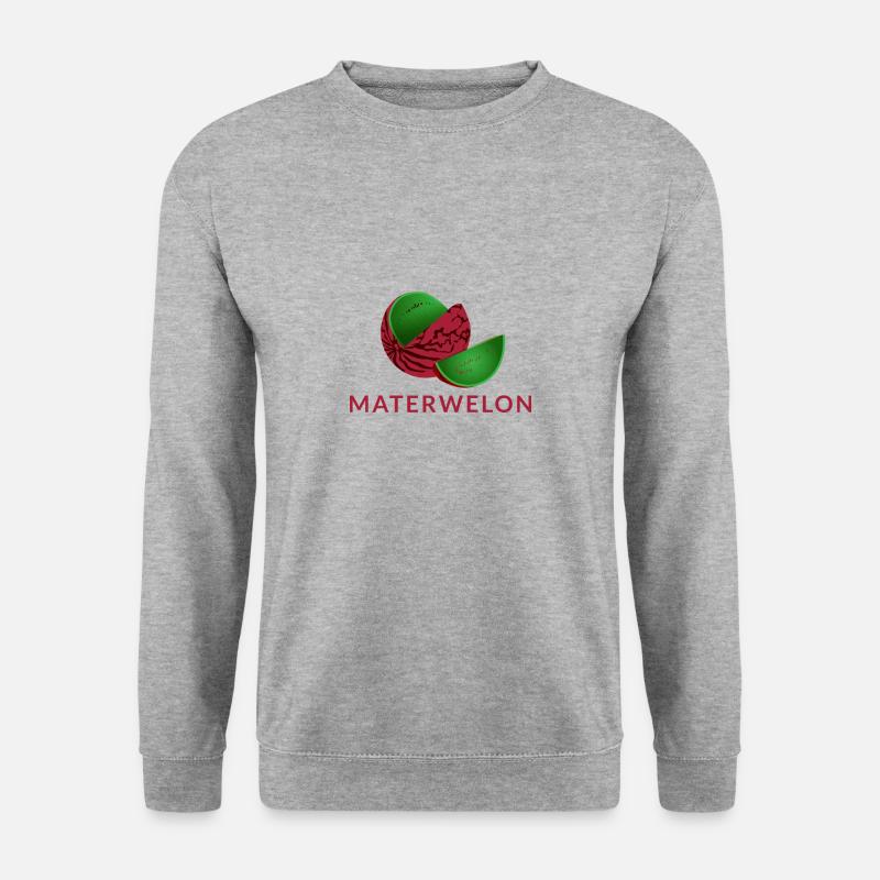 Materwelon Watermelon Wassermelone fruchtig - Unisex Pullover - Weißgrau meliert