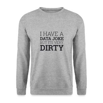 Data Joke Dirty Data | Data Scientist - Sweat-shirt Unisexe - gris chiné - Devant - Alina (178cm) & Michal (187cm)