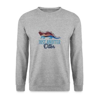 Anotter Otter Cute Forest Animal Wildlife Nature - Unisex Sweatshirt - salt & pepper - Front - Alina (178cm) & Michal (187cm)