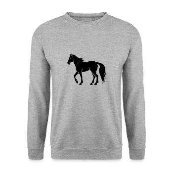 Horse - Unisex Sweatshirt - salt & pepper - Front - Alina (178cm) & Michal (187cm)